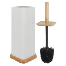 3 Piece Square Toilet Roll Holder, Brush & Bin Set